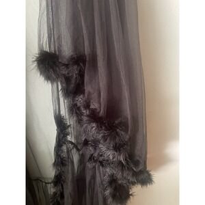 Club Exx duster robe Rave Gothic Fur cuff‎ One Size fits most